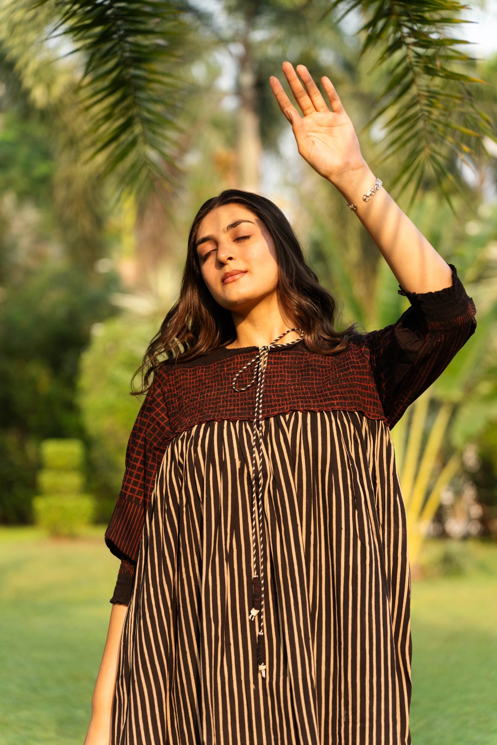 Black Balloon Sleeves Dress