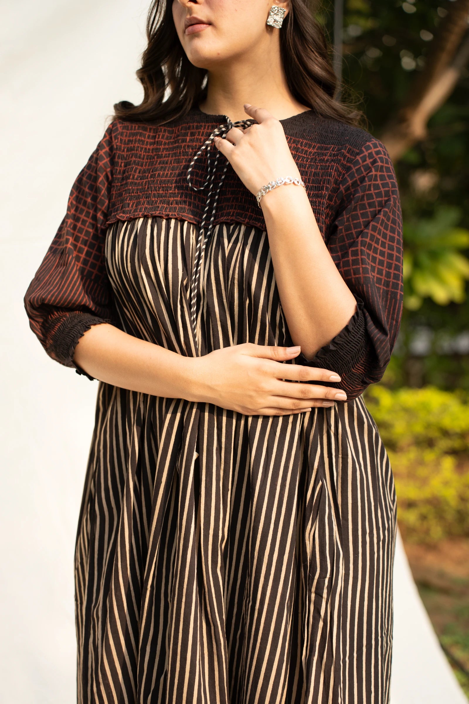 Black Balloon Sleeves Dress