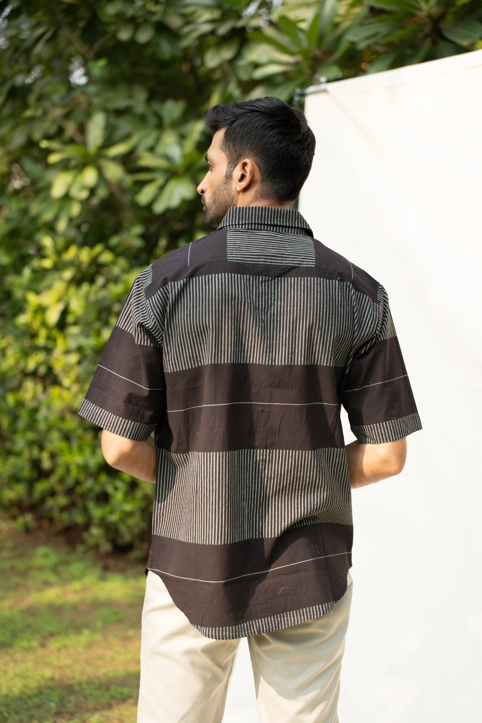 Black Linear Mens Shirt