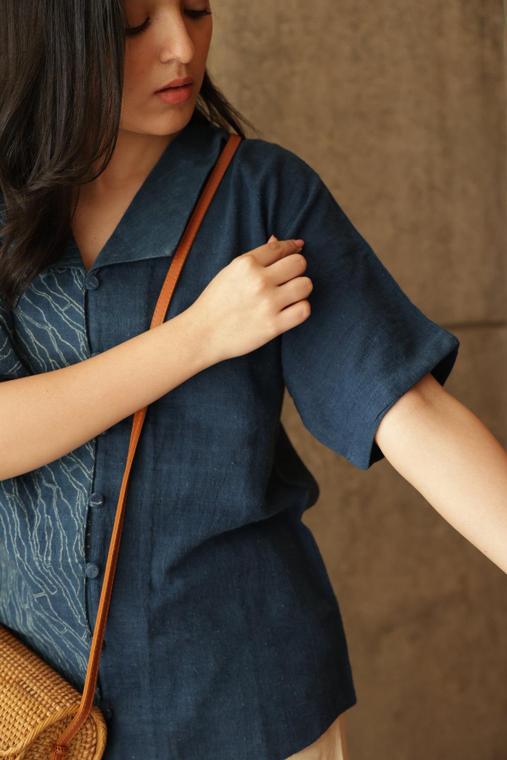 Indigo Chelsea Collar Kala Cotton Top