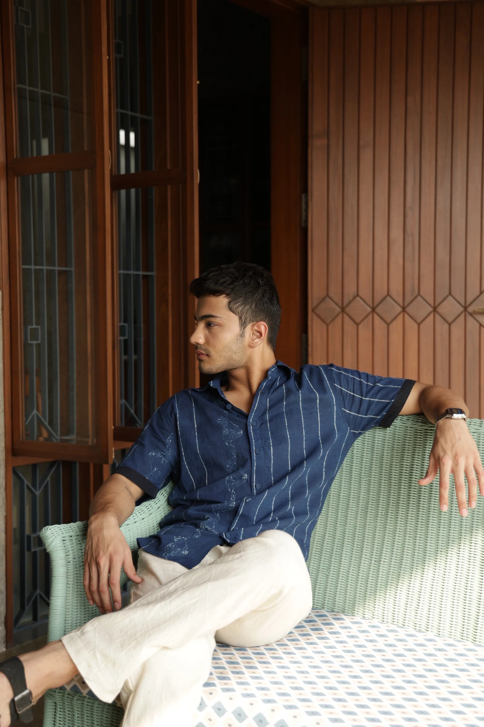Indigo Terrain Mens Cotton Shirt