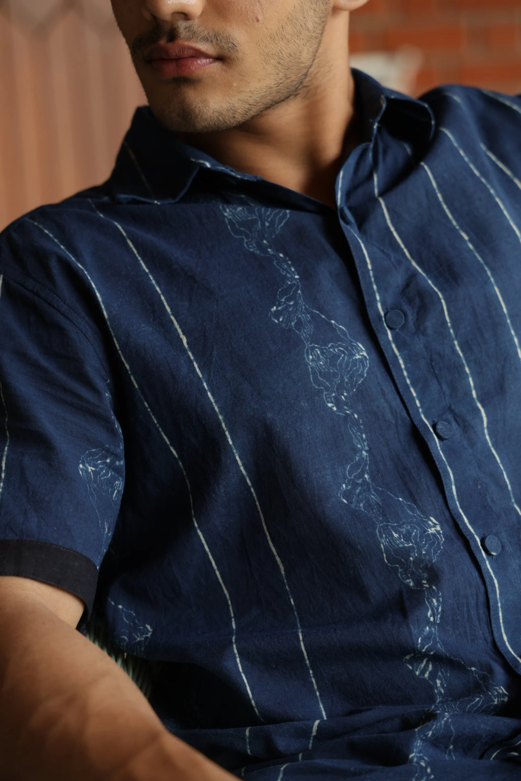 Indigo Terrain Mens Cotton Shirt