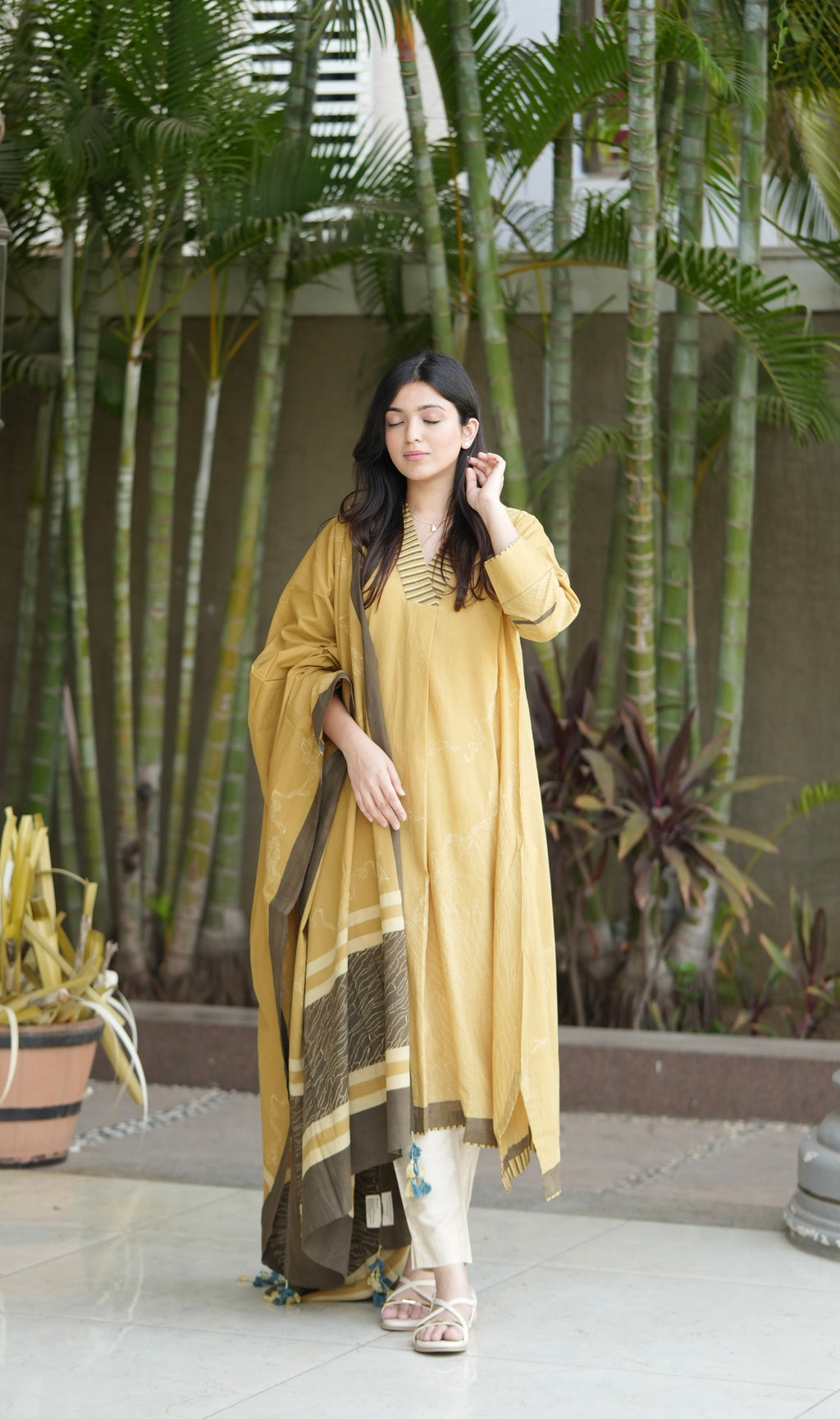 Mustard Cotton Dupatta
