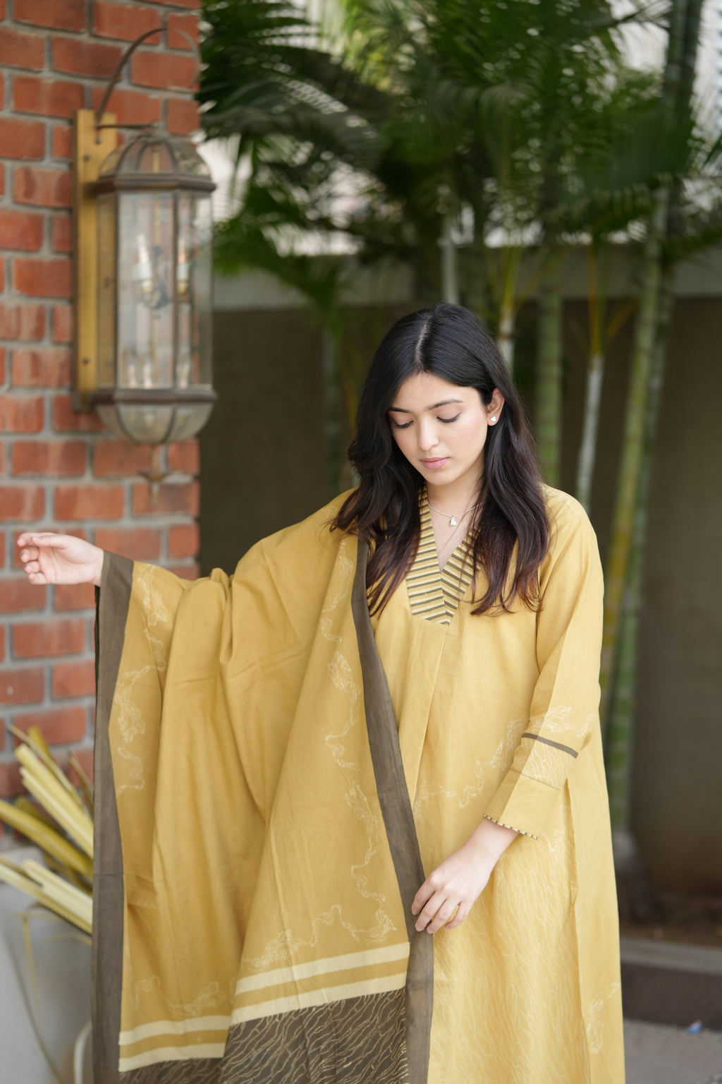Mustard Cotton Dupatta