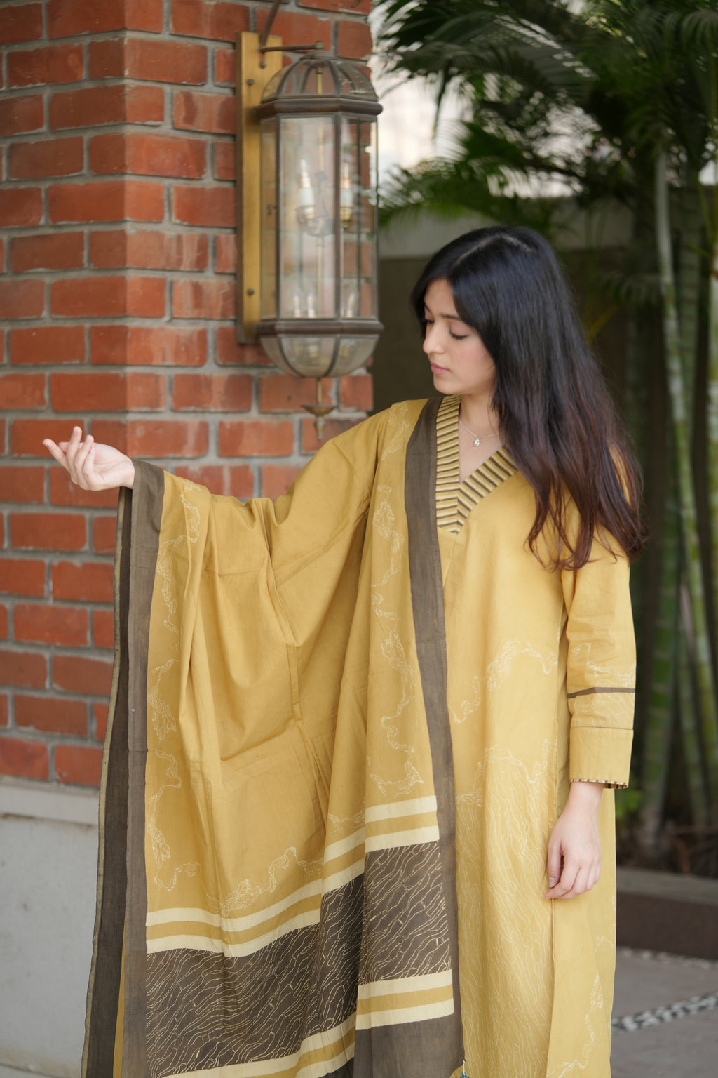 Mustard Cotton Dupatta