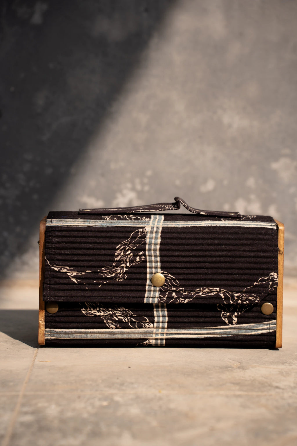 Upcycled Double Sleeves Clutch- Red & Black