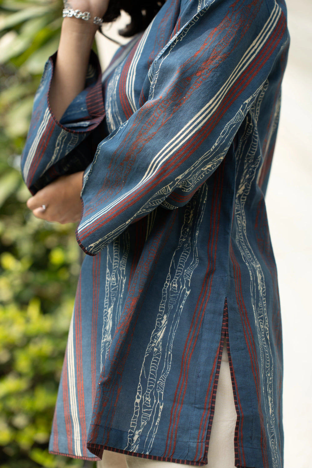 Indigo Flared Sleeved Top