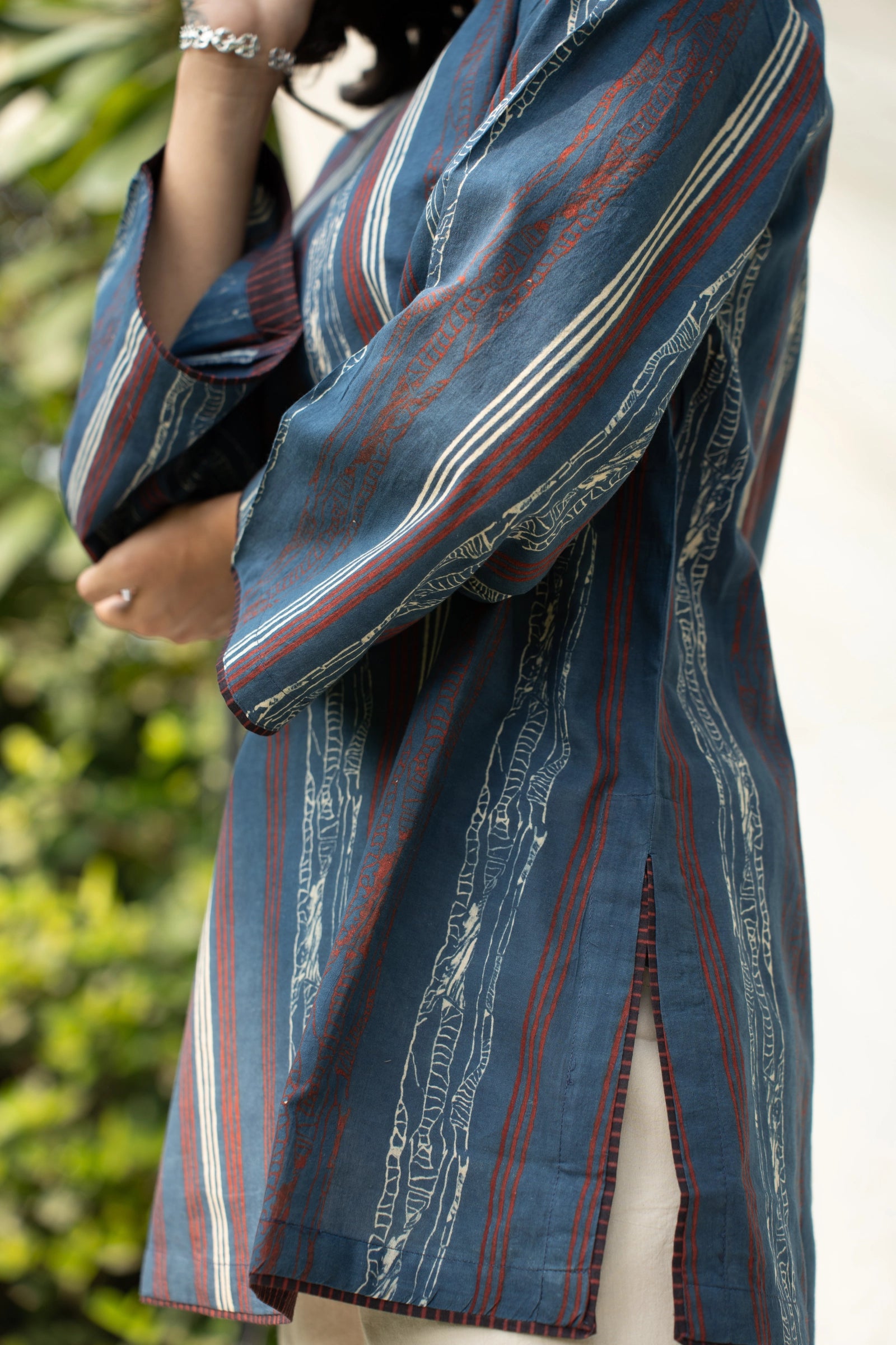 Indigo Flared Sleeved Top