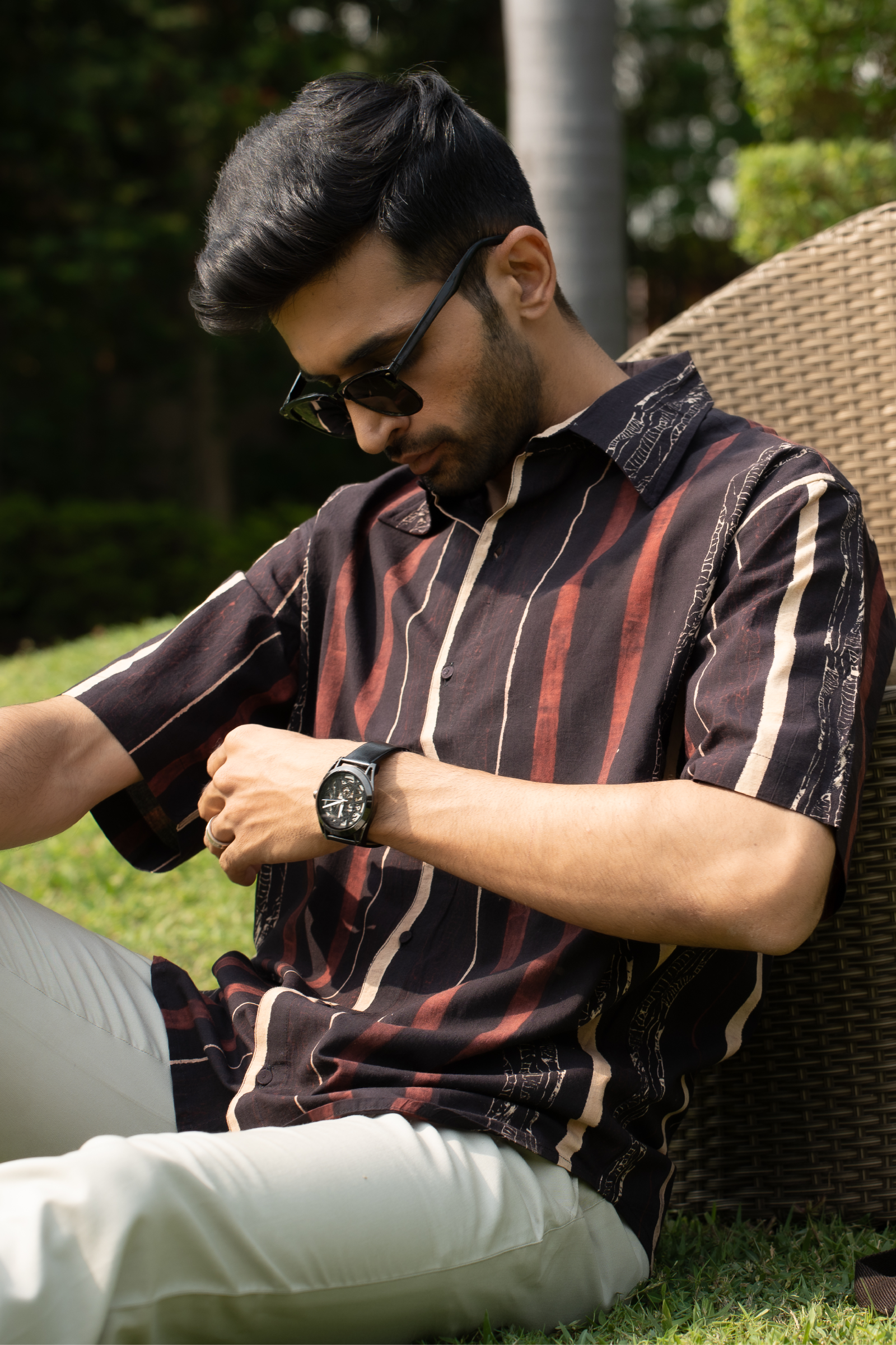 Black Stripes Mens Shirt