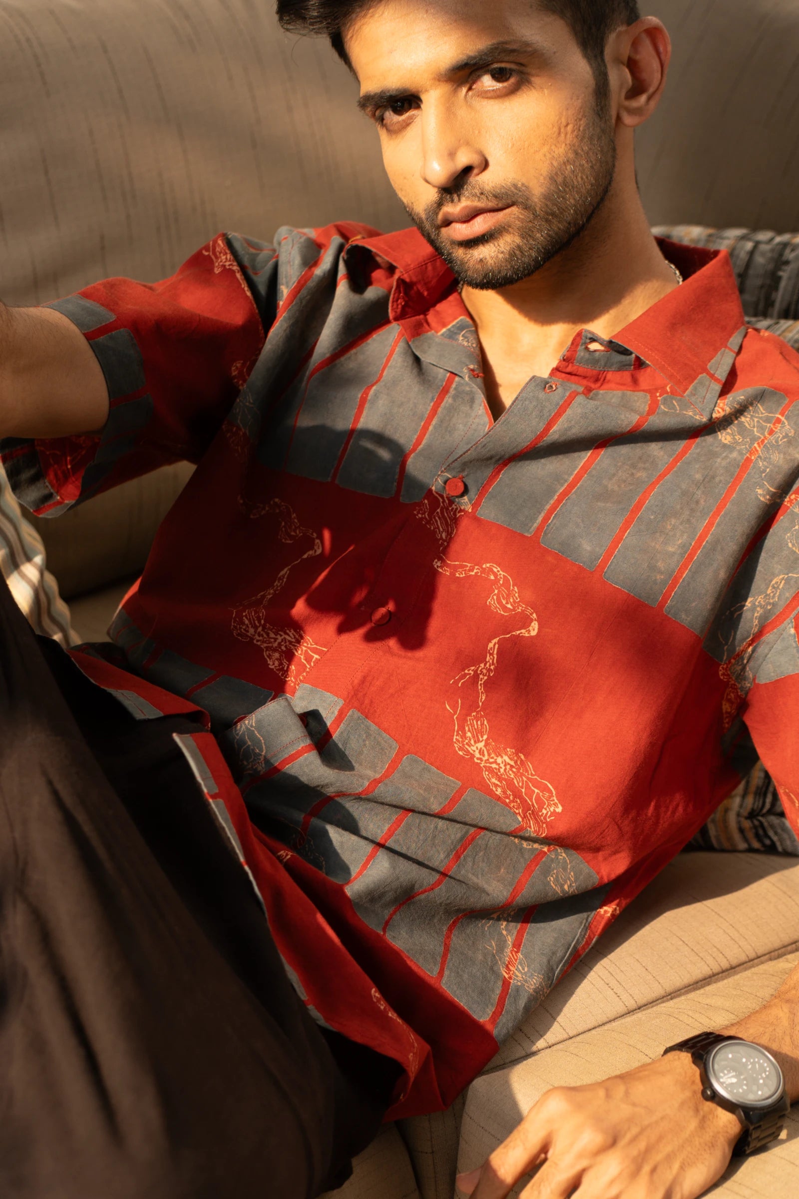 Red Terrain Mens Shirt