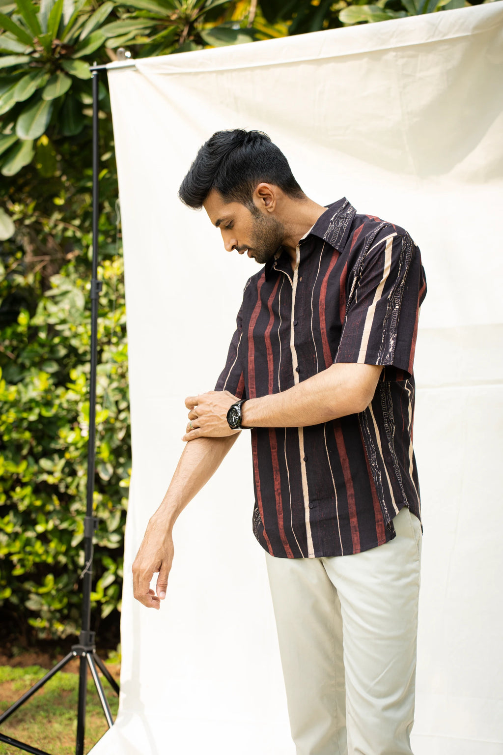 Black Stripes Mens Shirt