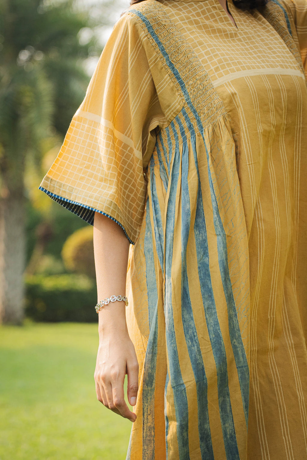 Mustard Kimono Sleeve Dress