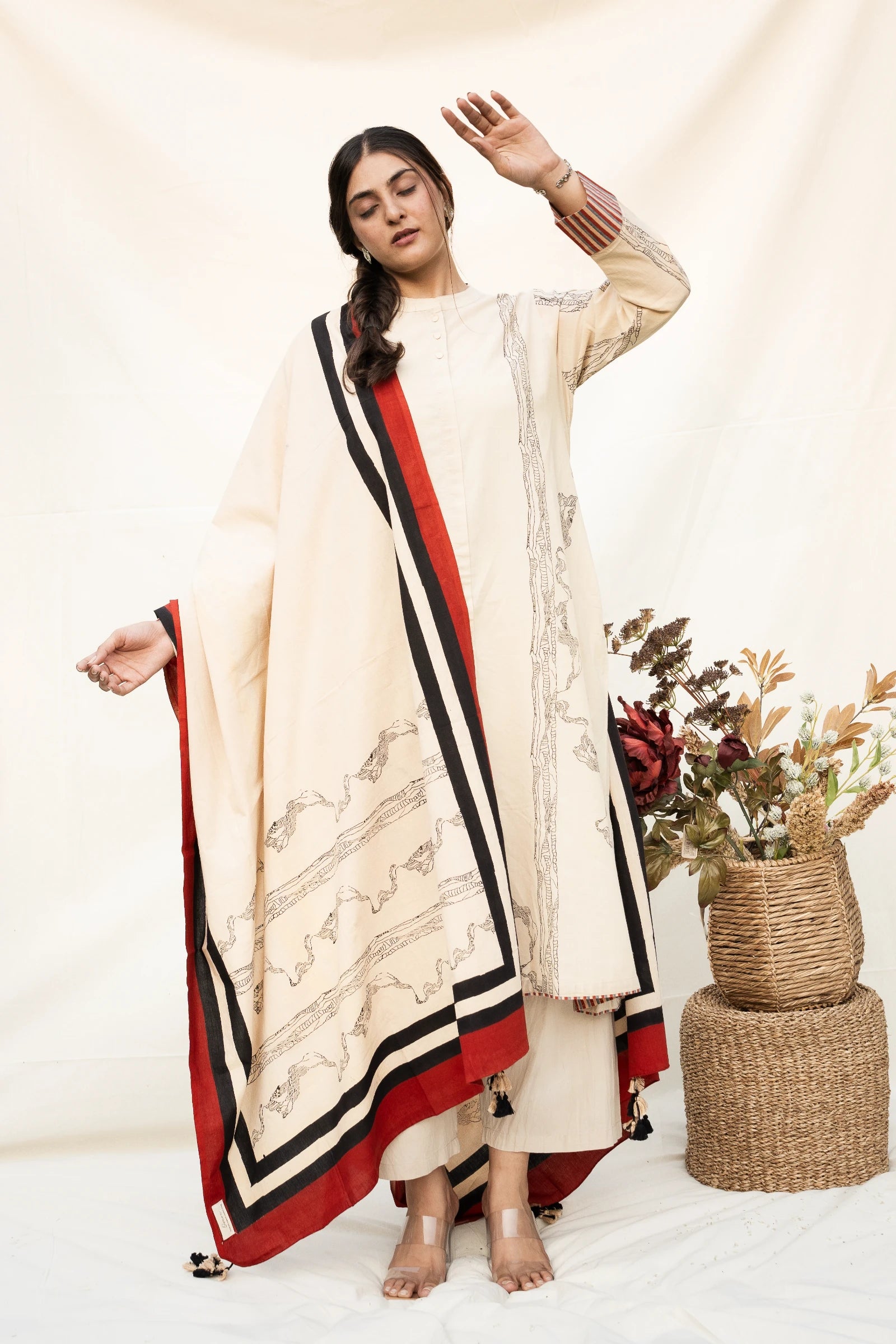 Off White Cotton Dupatta