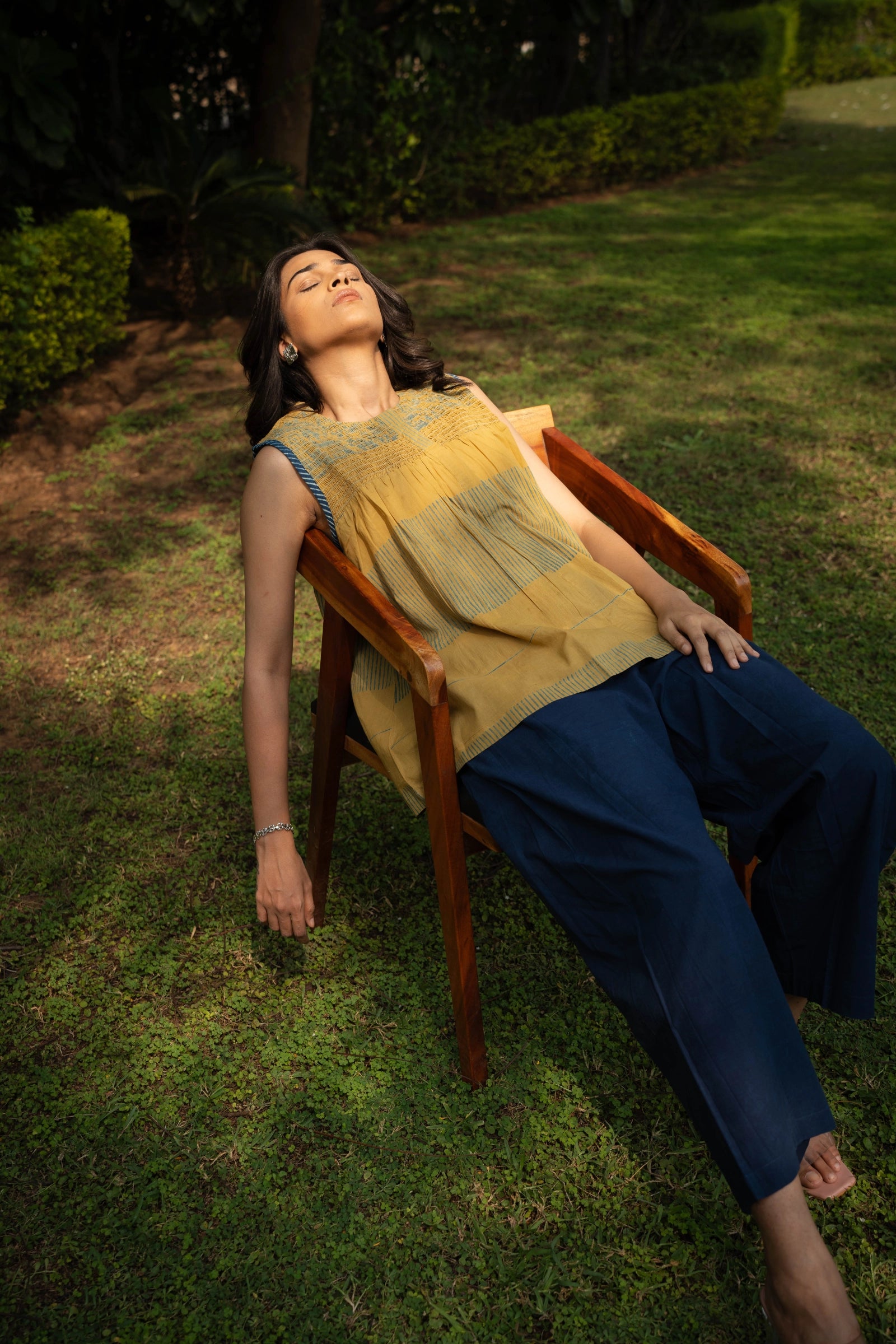 Cotton Indigo Parallel with Pockets